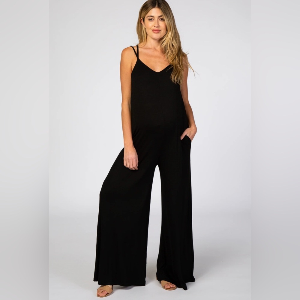 Cross Back Wide Leg Maternity Jumpsuit